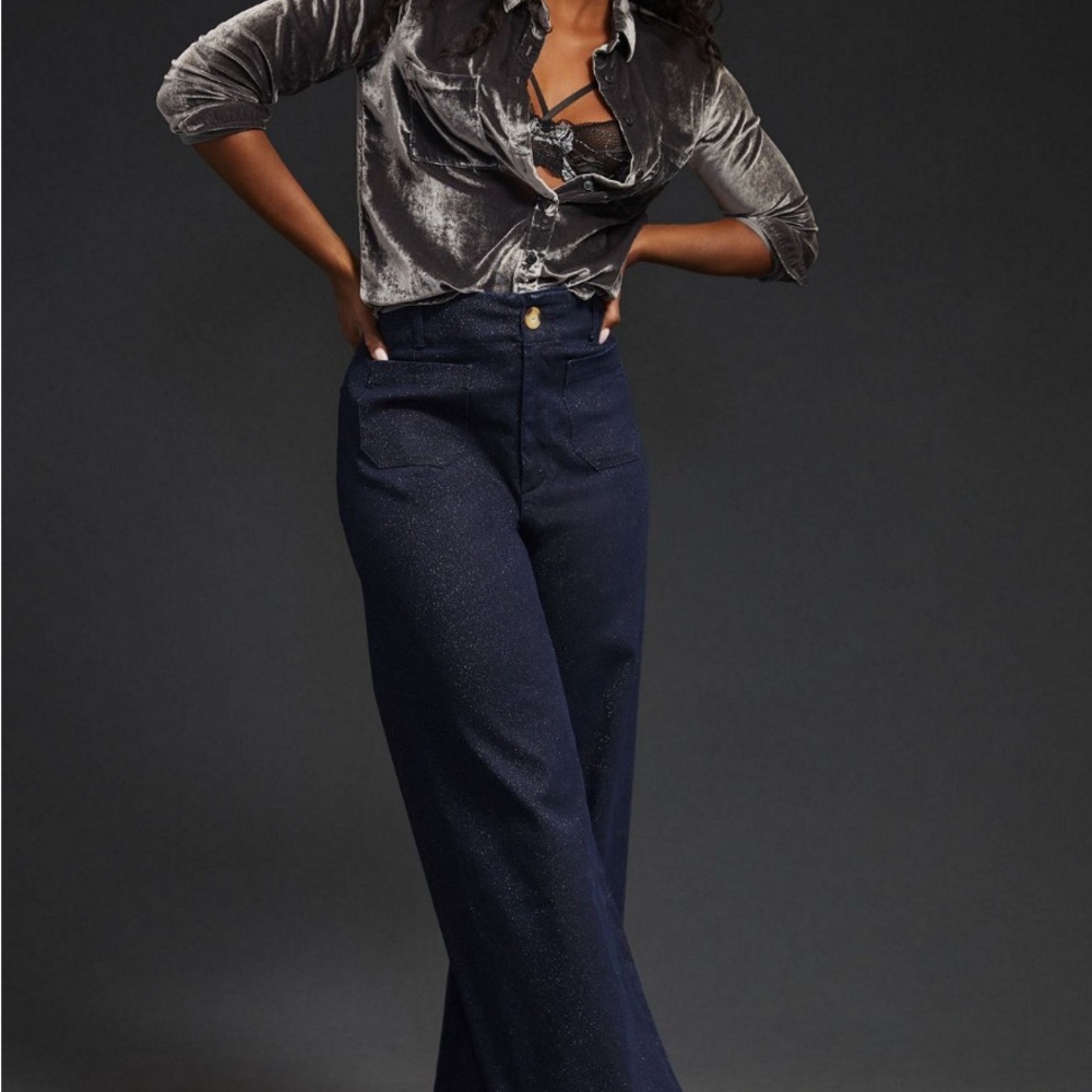 Pilcro Skipper Sparkle Wide Leg Jeans